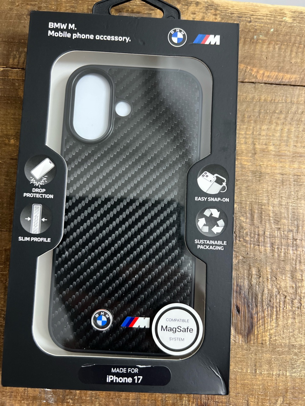BMW M Black Carbon-Style MagSafe 17 iPhone Case